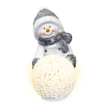 LED-Weihnachtsdekoration LED/2xLR44/warmweiβ Schneemann mit Schneeball