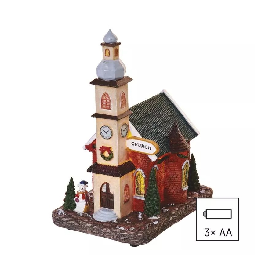 LED-Weihnachtsdekoration LED/3xAA Kirche
