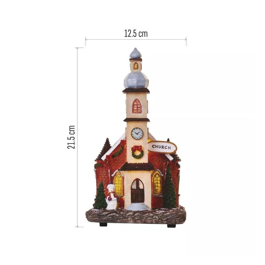 LED-Weihnachtsdekoration LED/3xAA Kirche