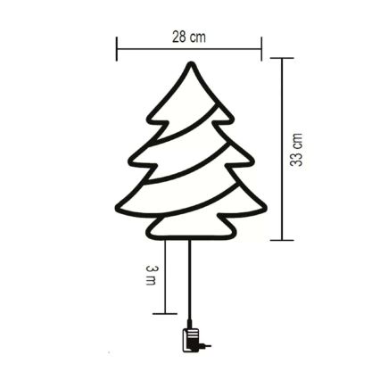 LED Außen-Weihnachtsdekoration für Fenster 35xLED/230V IP44 warmweiß/Tannenbaum