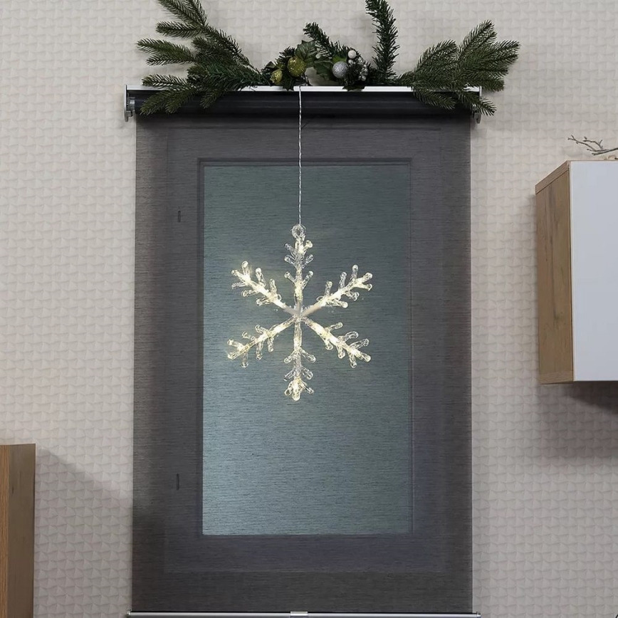 LED-Weihnachtsfensterdekoration 16xLED/3xAA warmweiß
