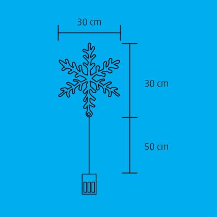 LED-Weihnachtsfensterdekoration 16xLED/3xAA warmweiß