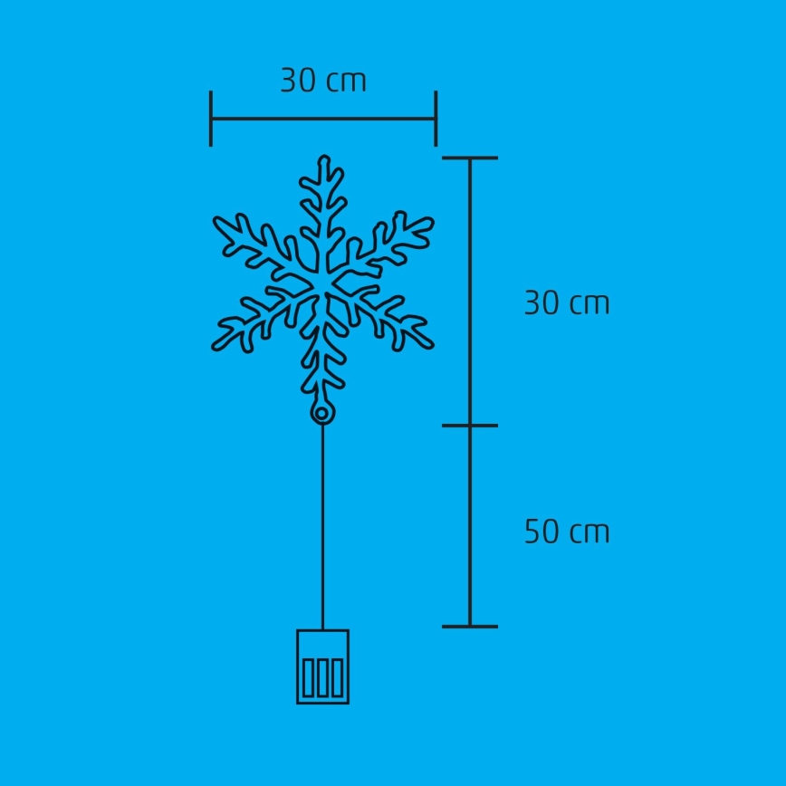 LED-Weihnachtsfensterdekoration 16xLED/3xAA warmweiß