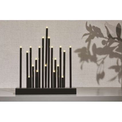 LED Weihnachtskerzenhalter 20xLED/3xAA schwarz