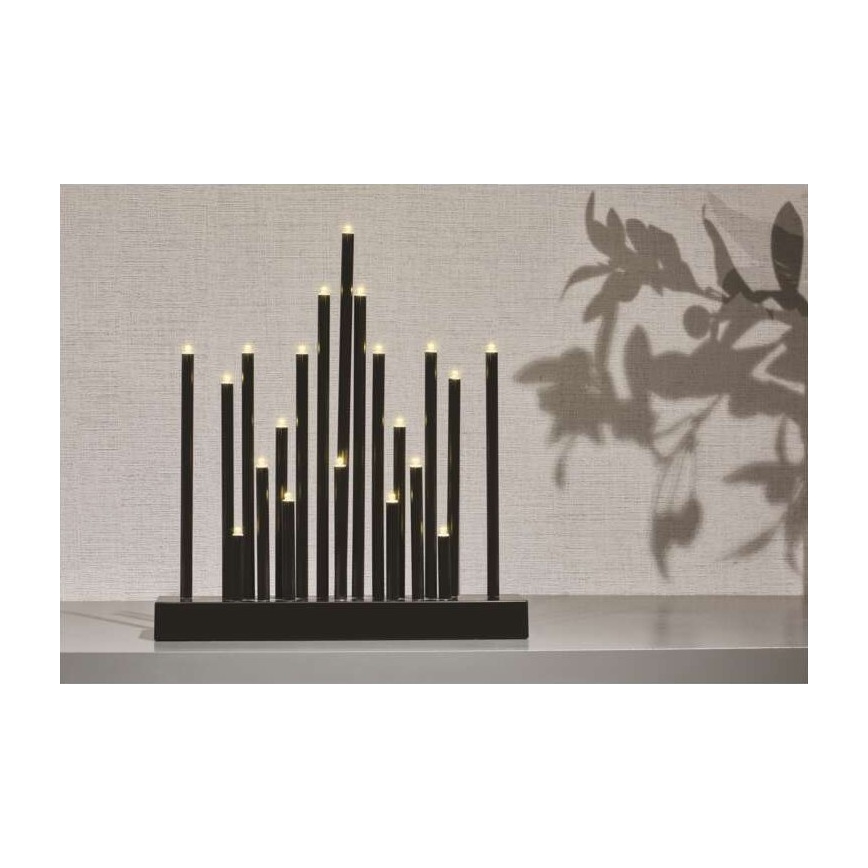 LED Weihnachtskerzenhalter 20xLED/3xAA schwarz