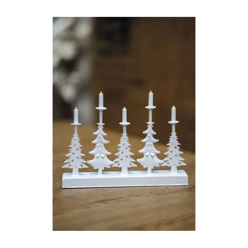 LED-Weihnachtskerzenhalter LED/2xAA weiß