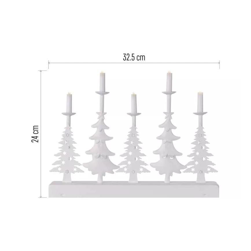 LED-Weihnachtskerzenhalter LED/2xAA weiß