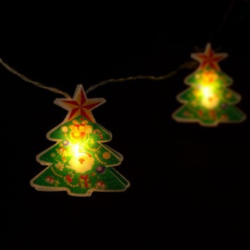 LED Weihnachtskette 10xLED/2xAA 1,35 m warmweiß Weihnachtsbaum
