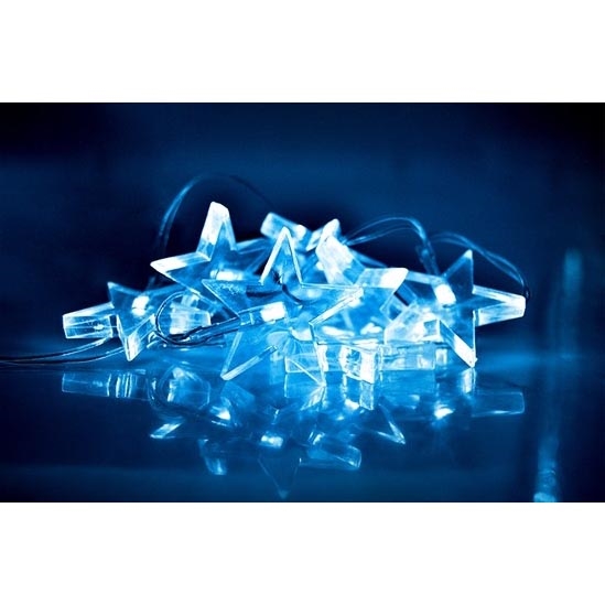 LED Weihnachtskette 10xLED/2xAA 1,5m Sterne blaues Licht