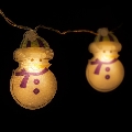 LED-Weihnachtskette 10×LED/2×AA 1,35 m warmweiß Schneemann
