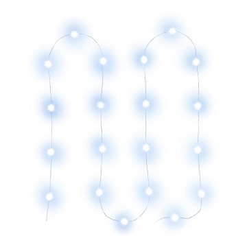 LED Weihnachtskette 20xLED/2xAA 2,3m kaltweiß