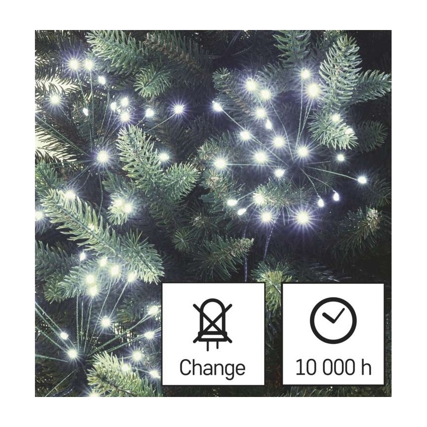 LED-Weihnachtskette 450 LEDs 8+3 m kaltweiß