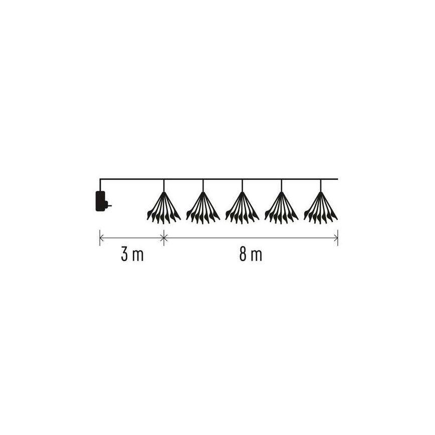 LED-Weihnachtskette 450 LEDs 8+3 m kaltweiß
