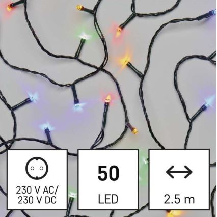 LED Weihnachtskette 50xLED/4m multicolor