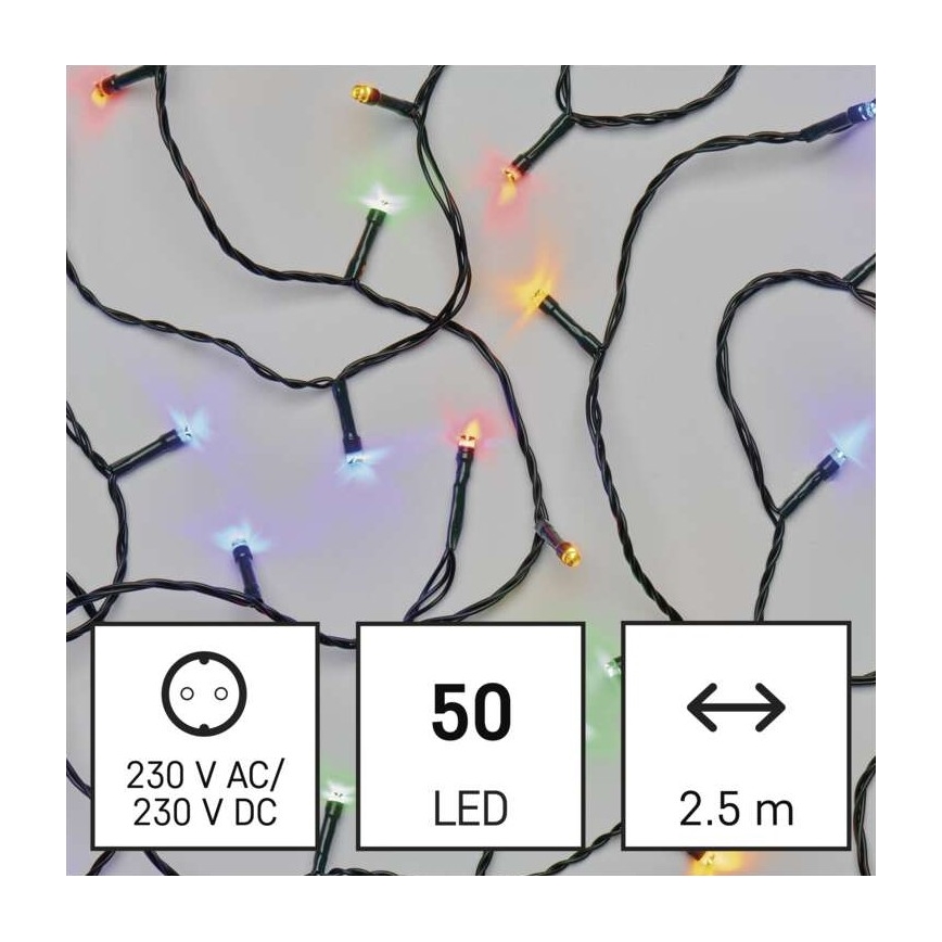 LED Weihnachtskette 50xLED/4m multicolor