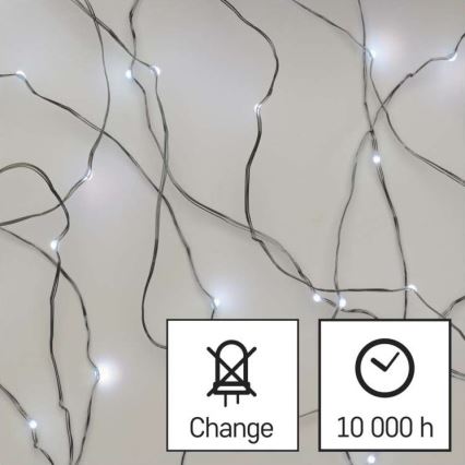 LED-Weihnachtskette für den Außenbereich 100xLED/15m IP44 kaltweiß