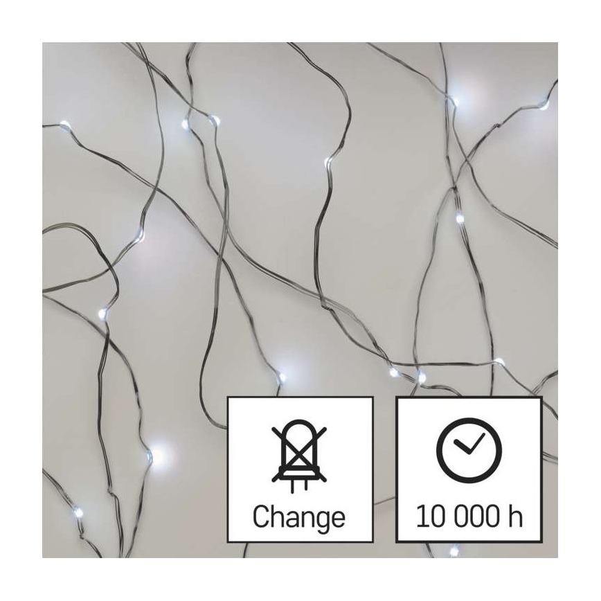 LED-Weihnachtskette für den Außenbereich 100xLED/15m IP44 kaltweiß