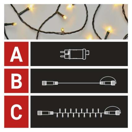 LED-Weihnachtskette für den Außenbereich 100xLED/15m IP44 warmweiß