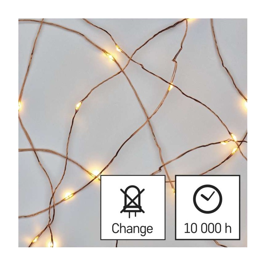LED-Weihnachtskette für den Außenbereich 100xLED/15m IP44 warmweiß