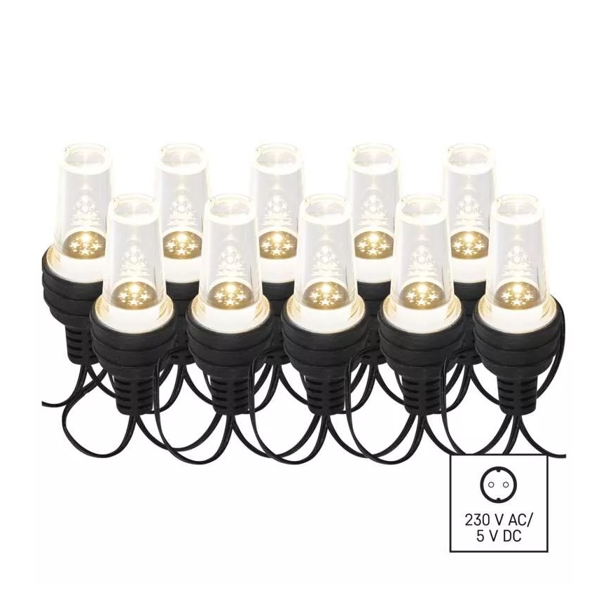 LED-Weihnachtskette für den Außenbereich 10xLED/9,5 m IP44 kaltweiß
