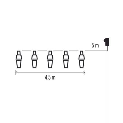 LED-Weihnachtskette für den Außenbereich 10xLED/9,5 m IP44 kaltweiß