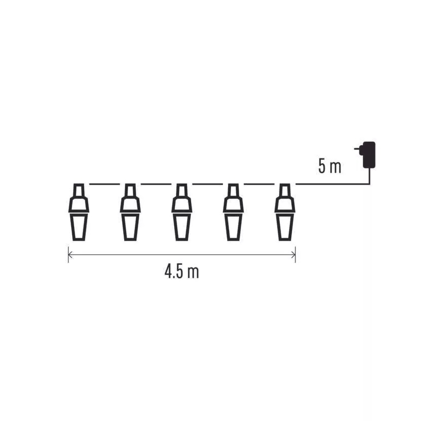 LED-Weihnachtskette für den Außenbereich 10xLED/9,5 m IP44 kaltweiß