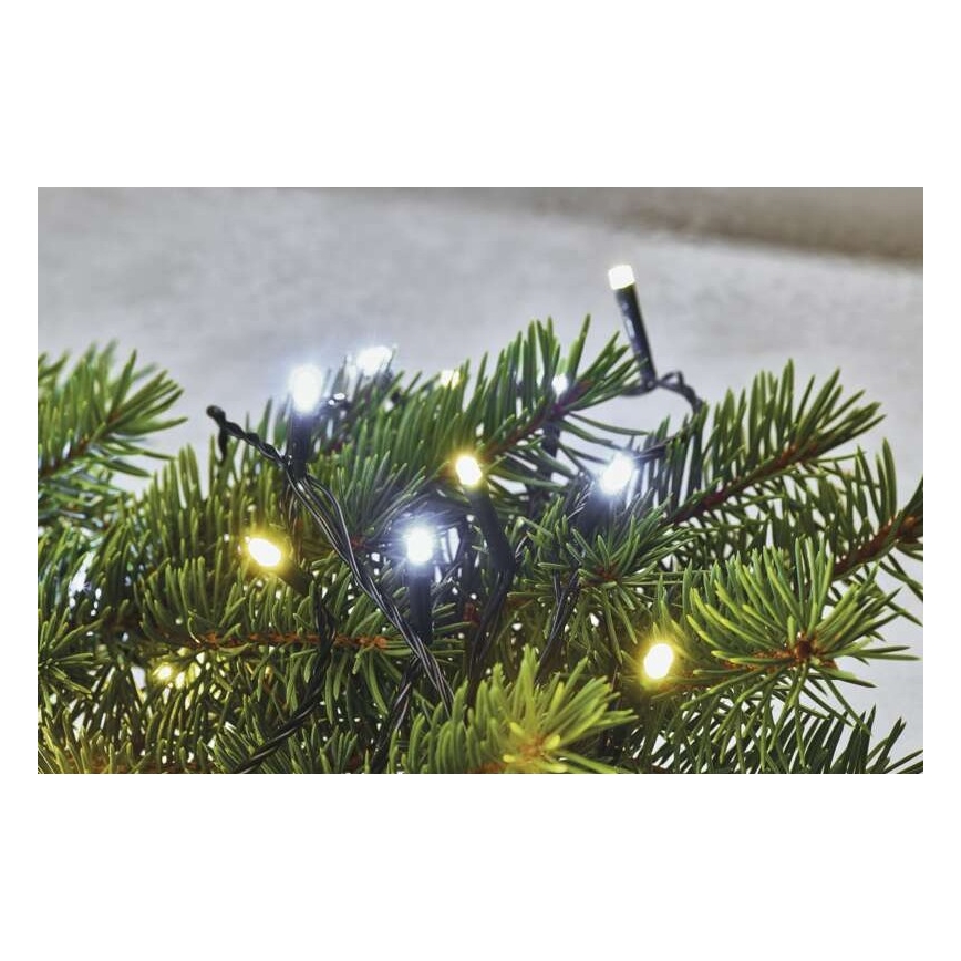 LED-Weihnachtskette für den Außenbereich 120xLED/2 Funktionen 17m IP44 warm/kalt weiß