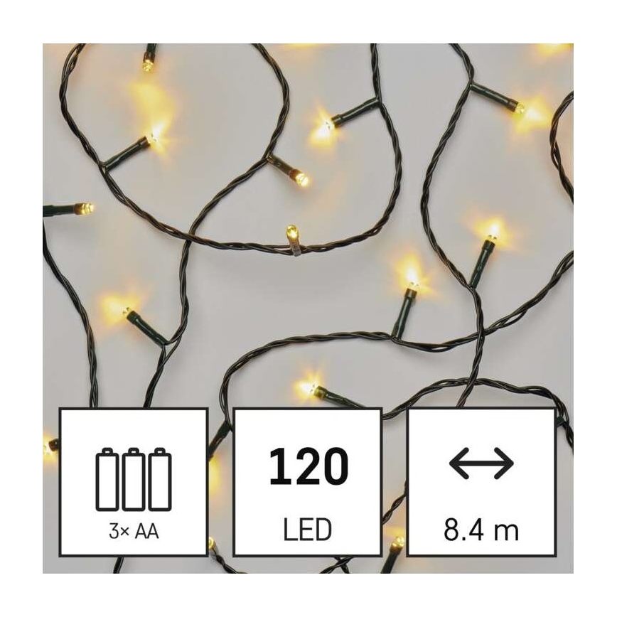LED-Weihnachtskette für den Außenbereich 120xLED/8,9m IP44 warmweiß