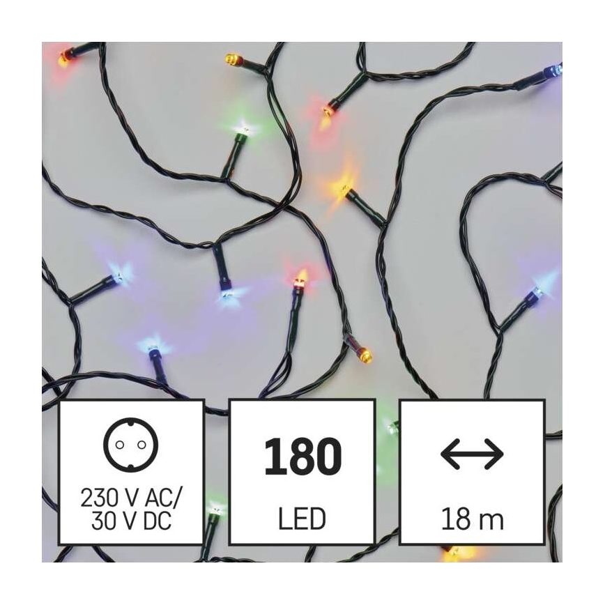 LED-Weihnachtskette für den Außenbereich 180xLED/23m IP44 multicolor
