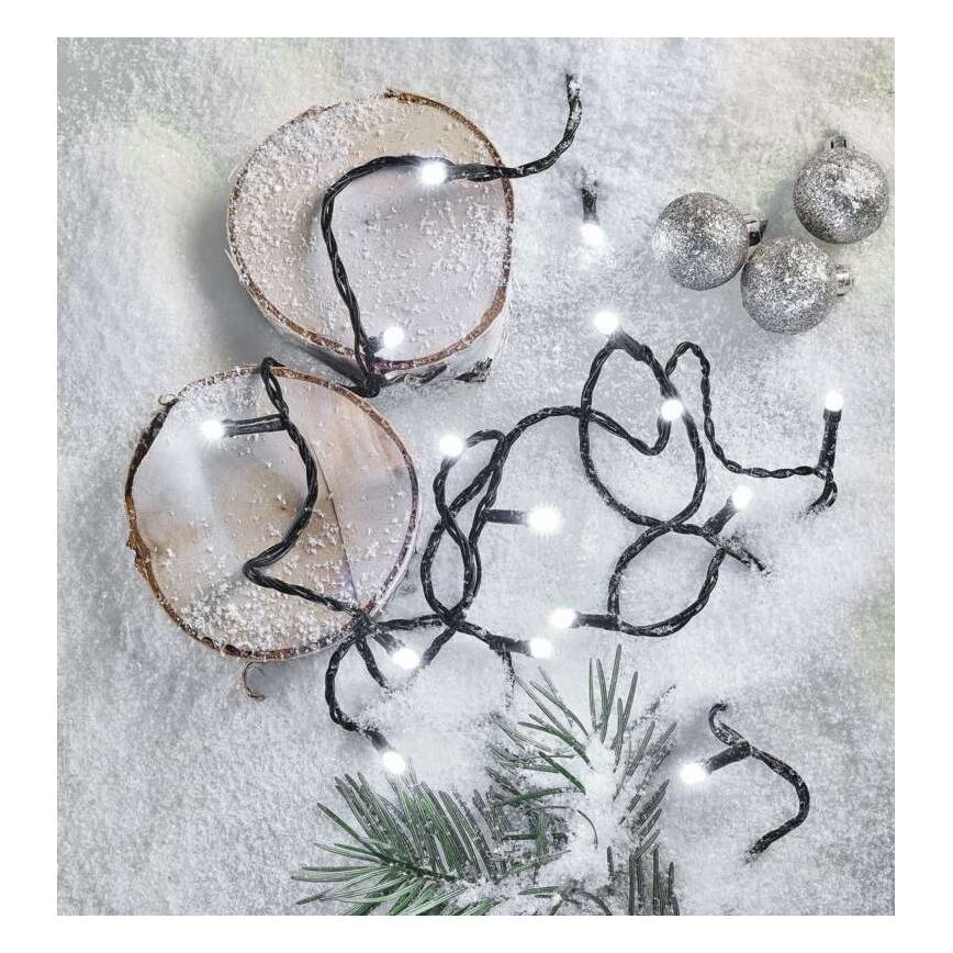 LED-Weihnachtskette für den Außenbereich 180xLED/8 Modi 23m IP44 kaltweiß