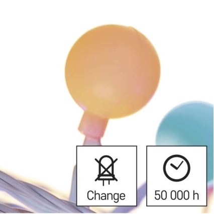 LED-Weihnachtskette für den Außenbereich 40xLED/9m IP44 multicolor