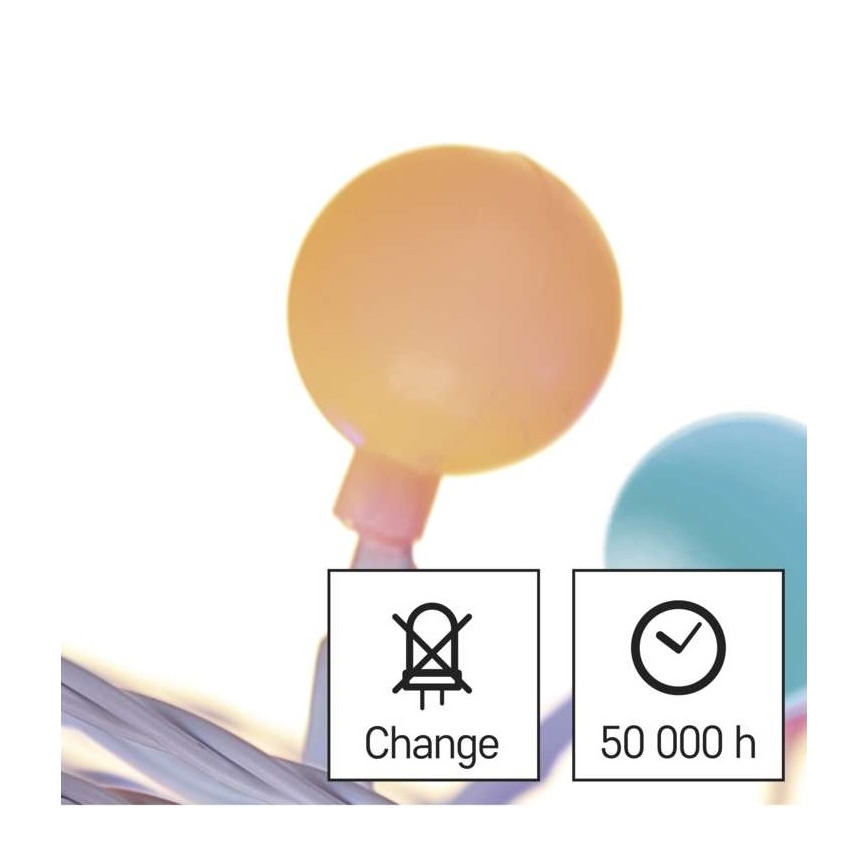 LED-Weihnachtskette für den Außenbereich 40xLED/9m IP44 multicolor