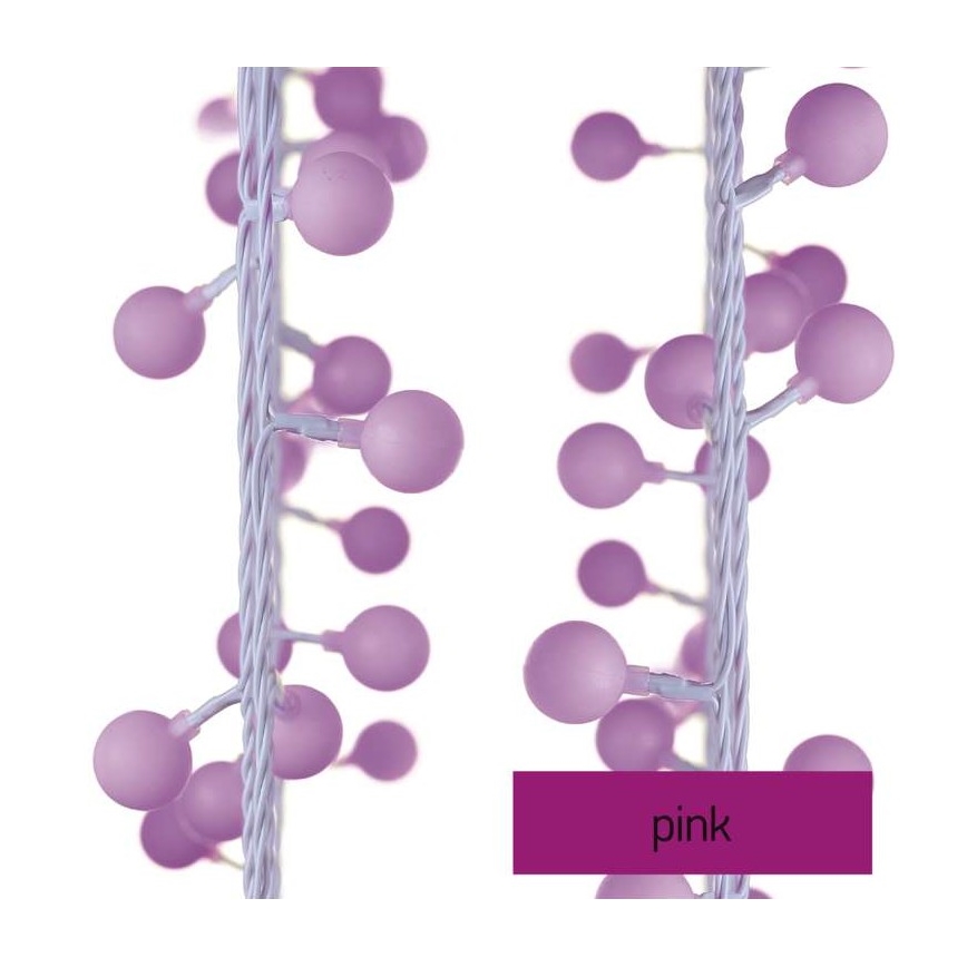 LED-Weihnachtskette für den Außenbereich 40xLED/9m IP44 rosa