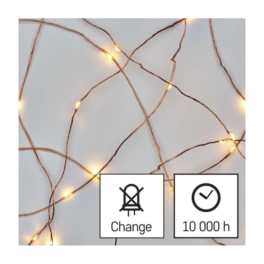 LED-Weihnachtskette für den Außenbereich 40xLED/9m IP44 warmweiß