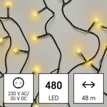 LED Weihnachtskette für den Außenbereich 480xLED/53m IP44 warmweiß