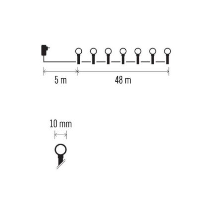 LED Weihnachtskette für den Außenbereich 480xLED/53m IP44 warmweiß