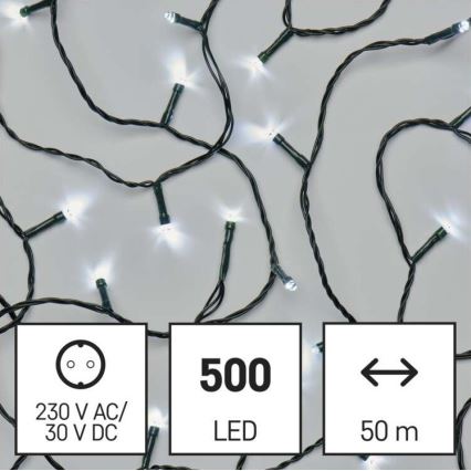 LED-Weihnachtskette für den Außenbereich 500xLED/55m IP44 kaltweiß