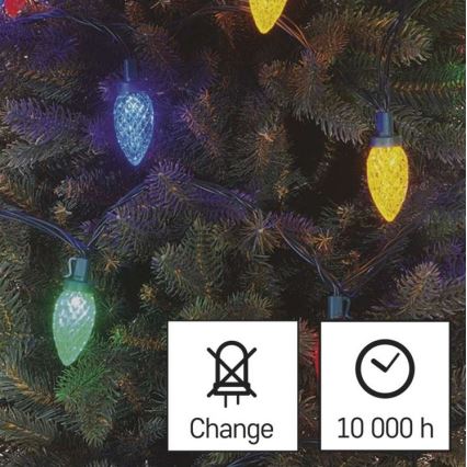 LED-Weihnachtskette für den Außenbereich 50xLED/8 Modi 14,8m IP44 multicolor