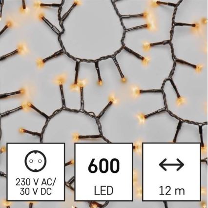 LED-Weihnachtskette für den Außenbereich 600xLED/17m IP44 vintage