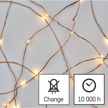 LED-Weihnachtskette für den Außenbereich 75xLED/12,5m IP44 warmweiß