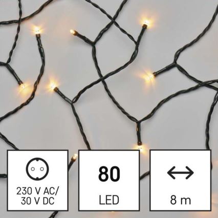 LED-Weihnachtskette für den Außenbereich 80xLED/13m IP44 vintage