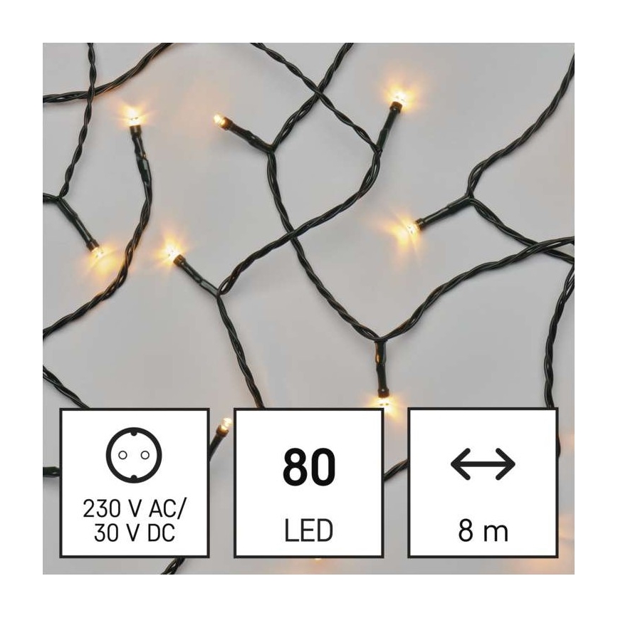 LED-Weihnachtskette für den Außenbereich 80xLED/13m IP44 vintage
