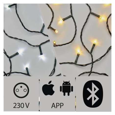 LED-Weihnachtskette für draußen 150xLED/8 Funktionen 20m IP44 warm/täglich/kaltweiß