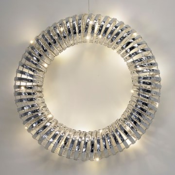 LED Weihnachtskranz 30xLED/3xAA Ø 40 cm warmweiß Kranz/silber