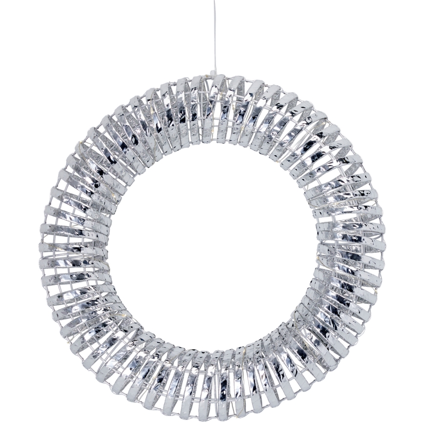 LED Weihnachtskranz 30xLED/3xAA Ø 40 cm warmweiß Kranz/silber