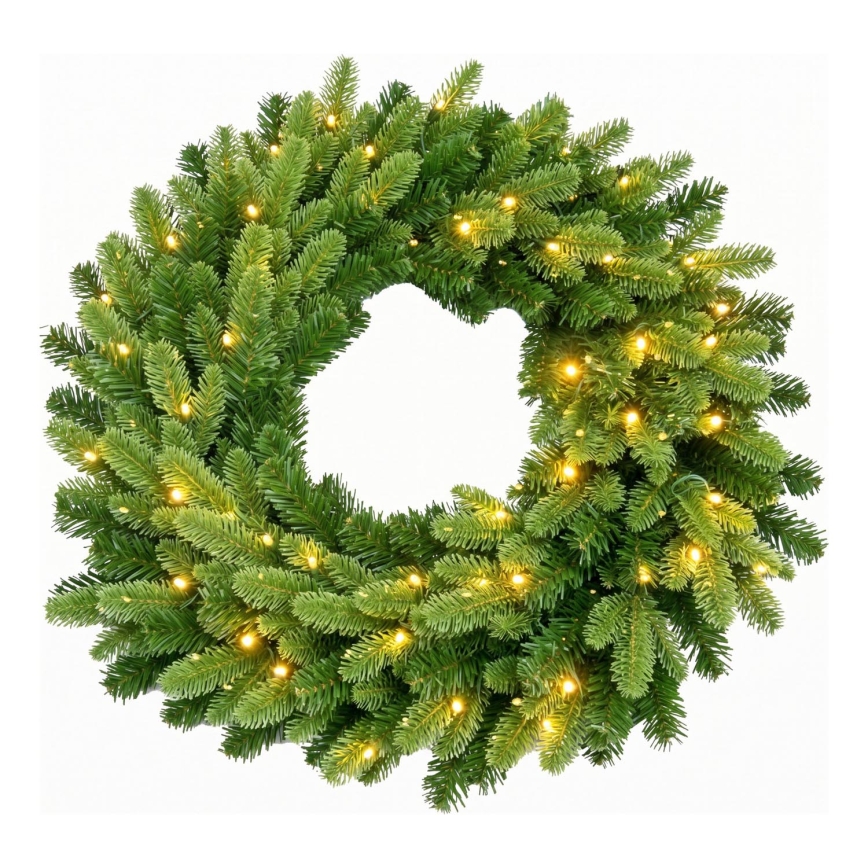 LED Weihnachtskranz 50xLED/3xAA 8 Funktionen Ø 60 cm warmweiß