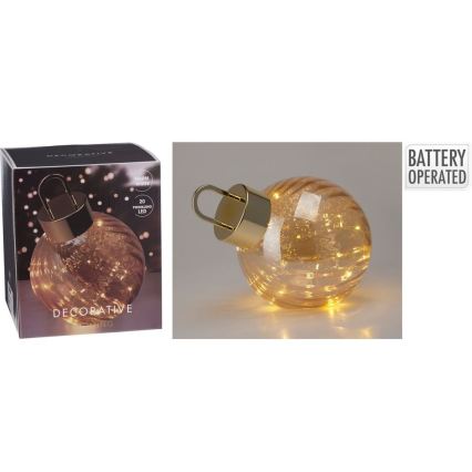 LED-Weihnachtskugel 20xLED/3xAAA Ø 20 cm warmweiß
