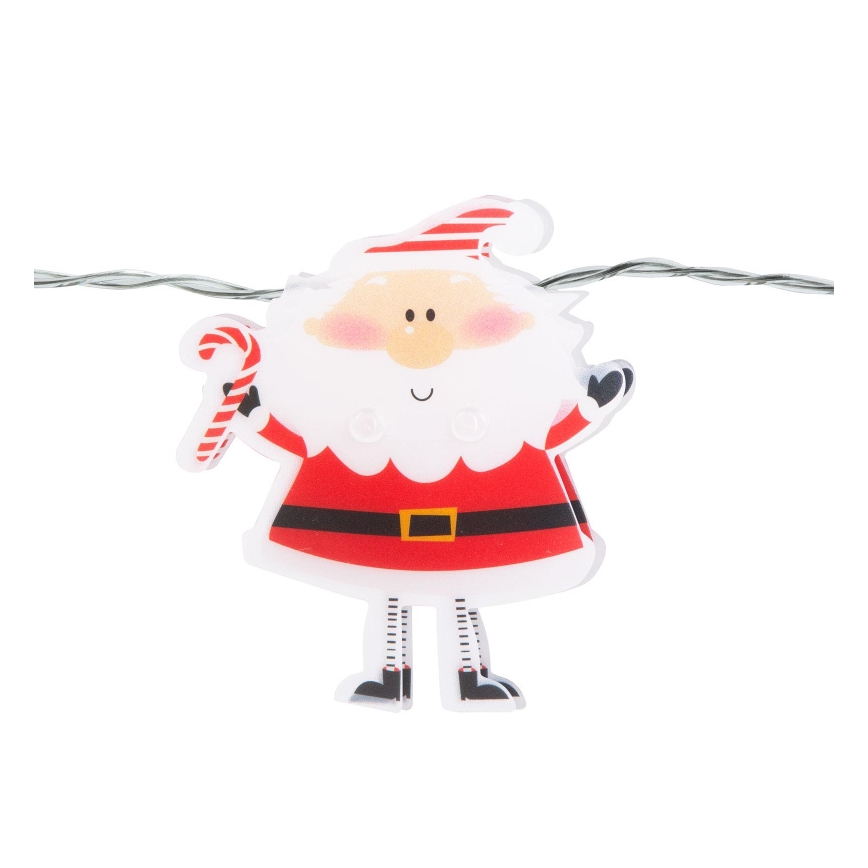 LED-Weihnachtslichterkette 10xLED/2xAA 1,35 m warmweiß Santa