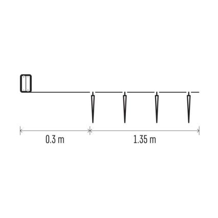LED-Weihnachtslichterkette 10xLED/2xAA 1,65m