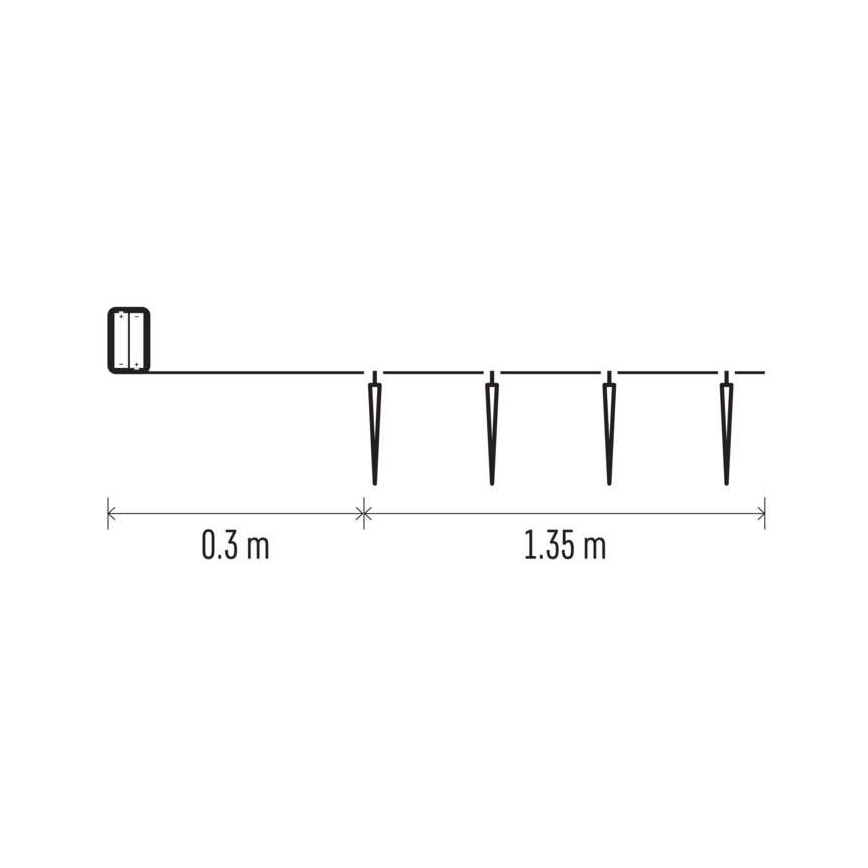 LED-Weihnachtslichterkette 10xLED/2xAA 1,65m